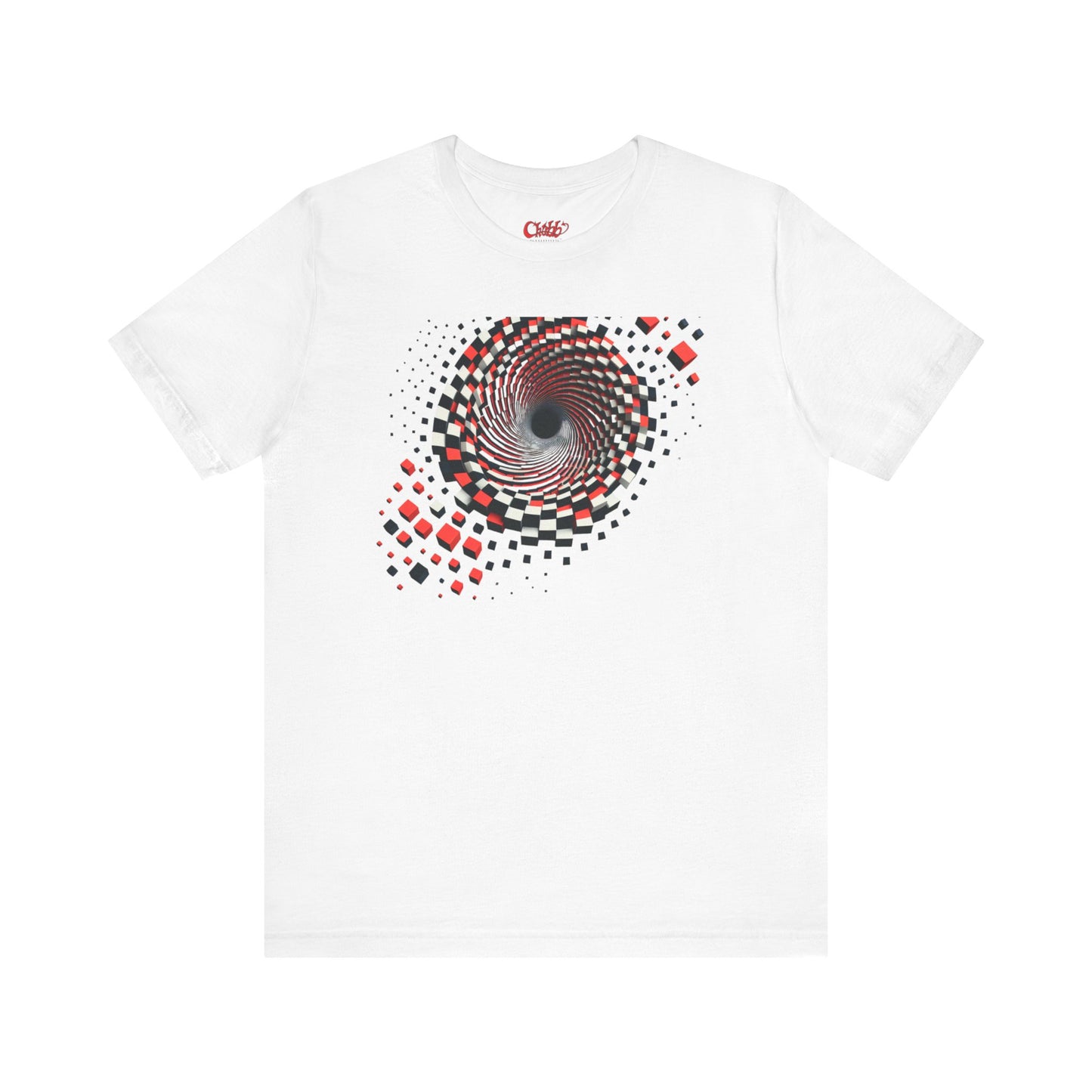 Hypnotic Vortex Checkered Illusion Tee