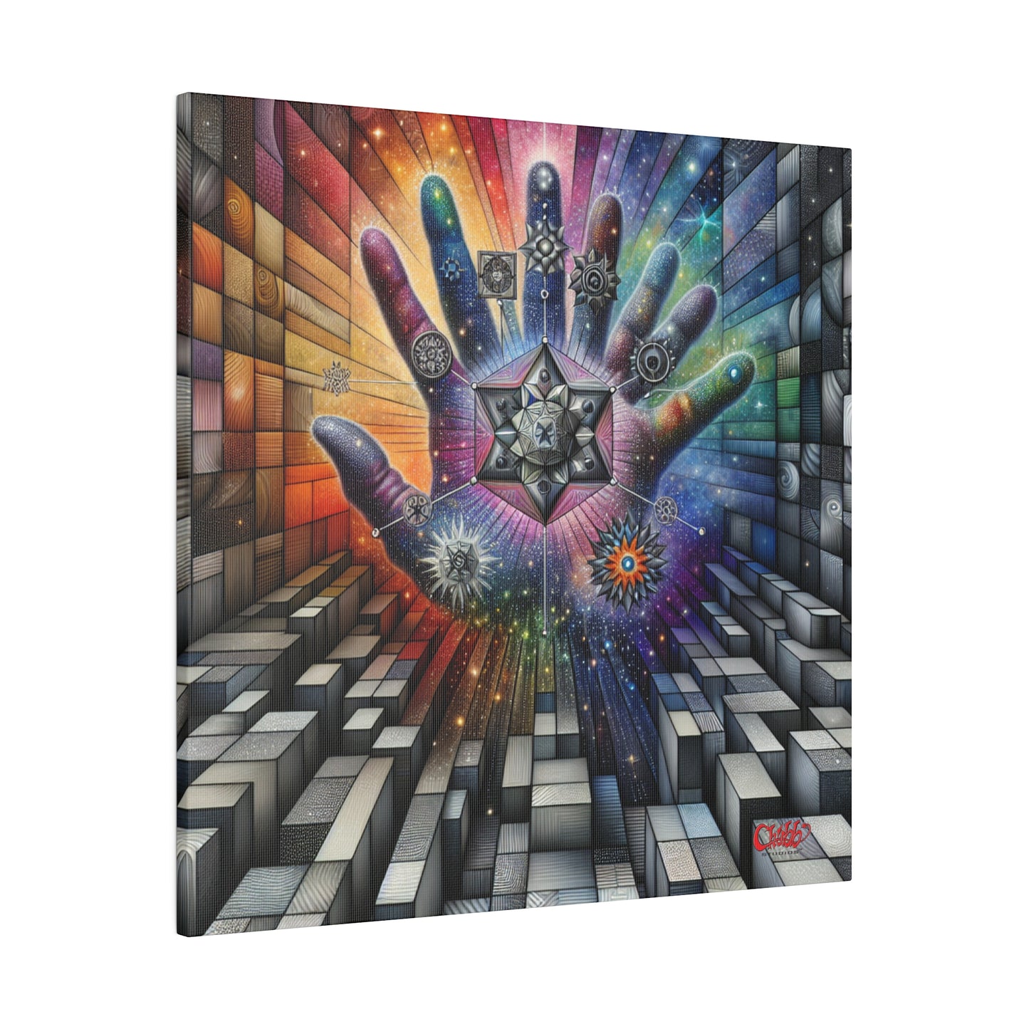 Cosmic Geometric Awakening Canvas