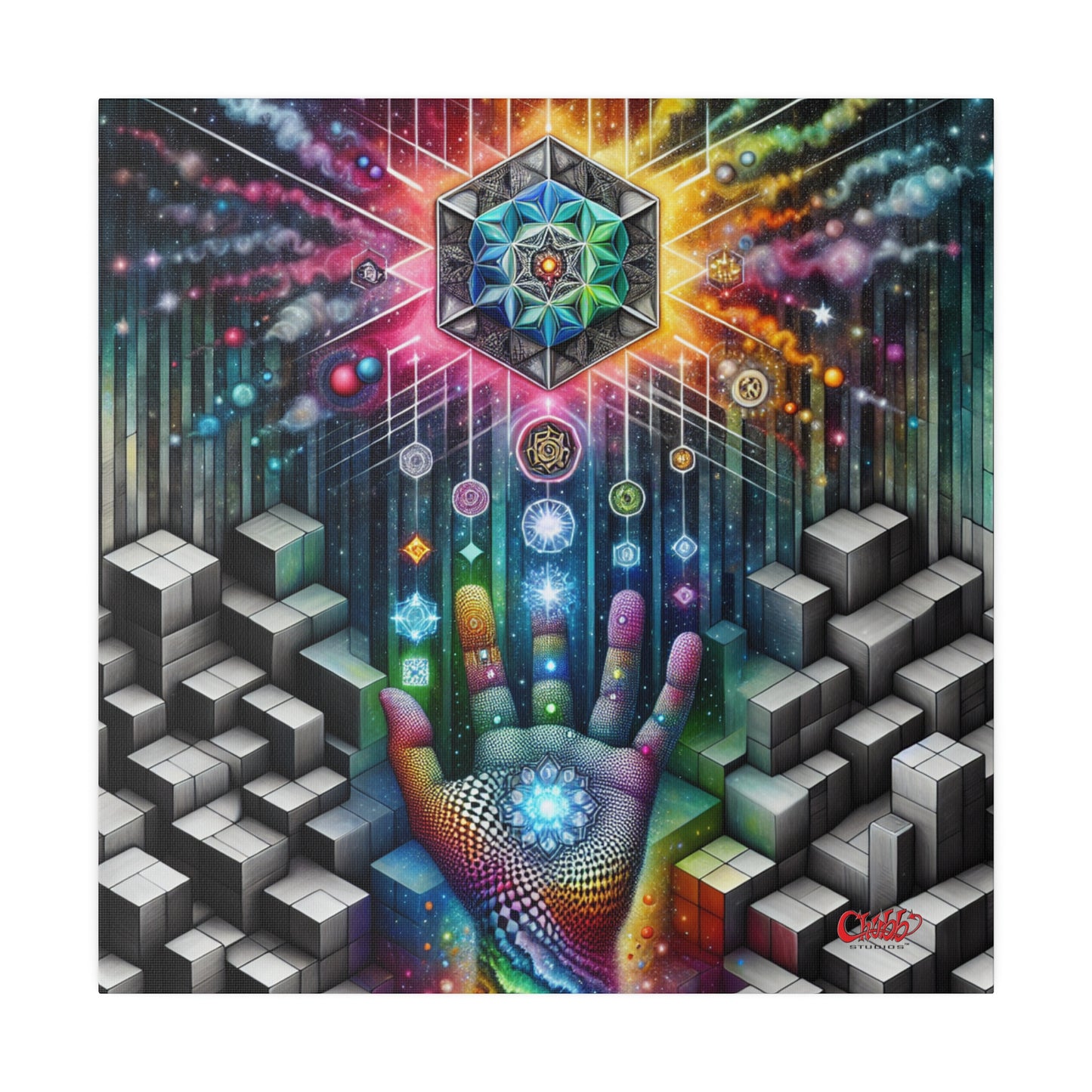 Cosmic Energy Hand Canvas