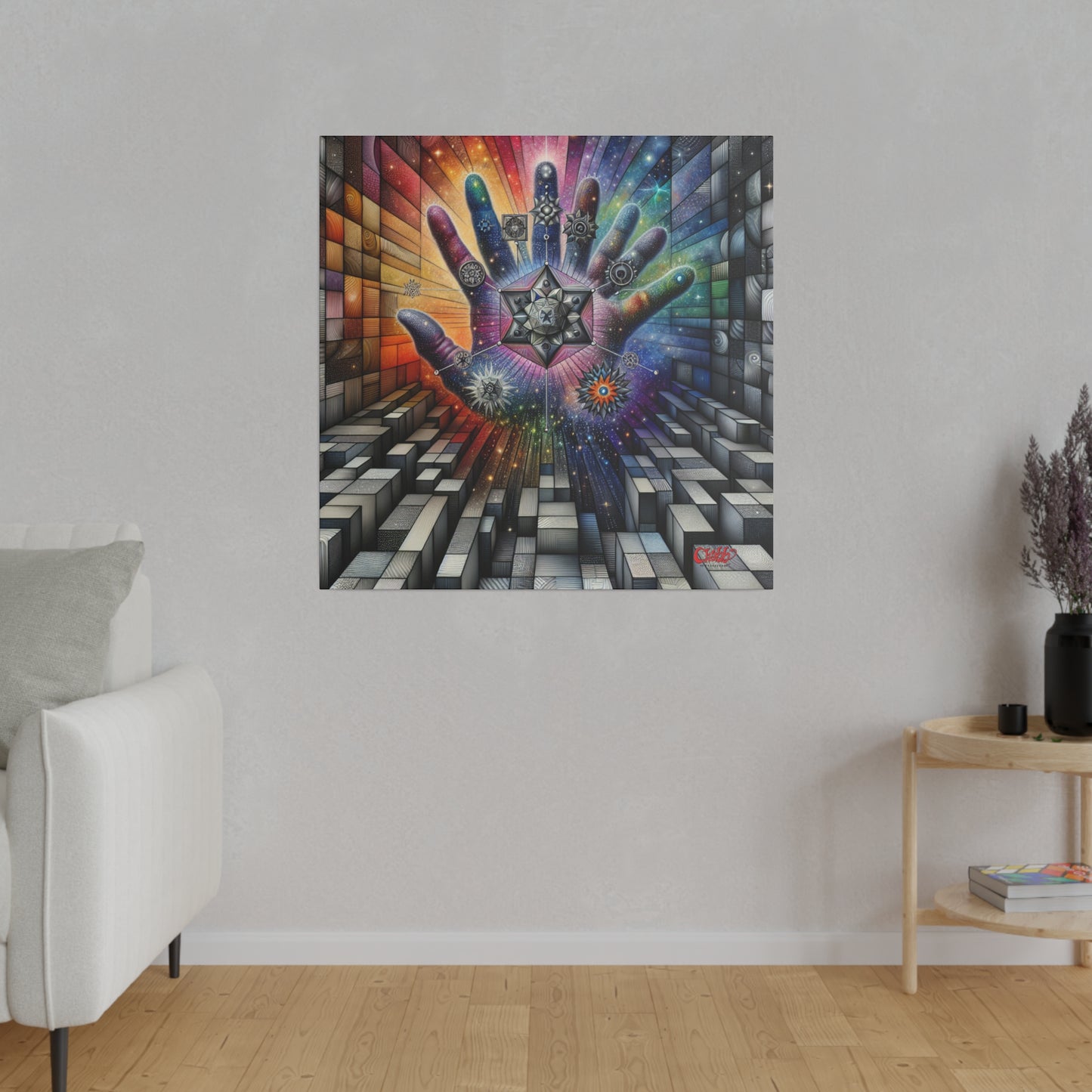 Cosmic Geometric Awakening Canvas