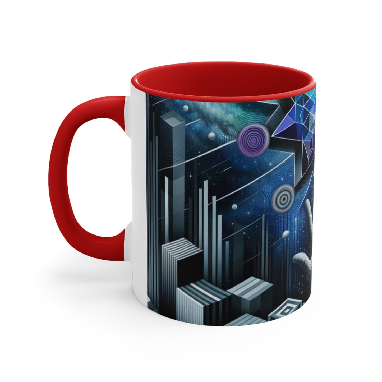 Cosmic Voyage Geometric Art Accent Coffee Mug