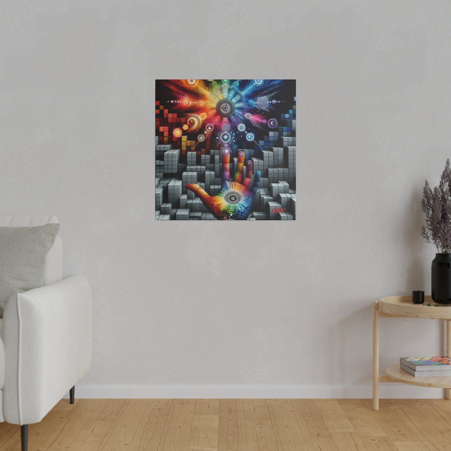 Cosmic Touch Abstract Canvas