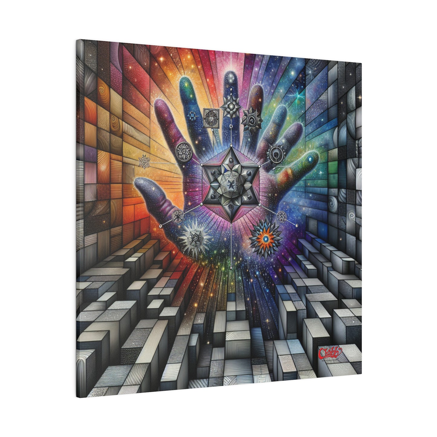 Cosmic Geometric Awakening Canvas