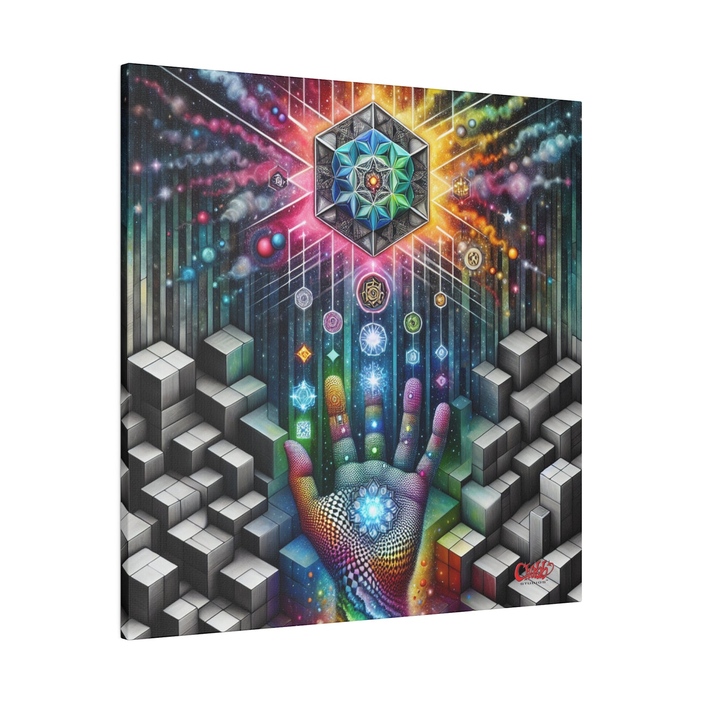 Cosmic Energy Hand Canvas