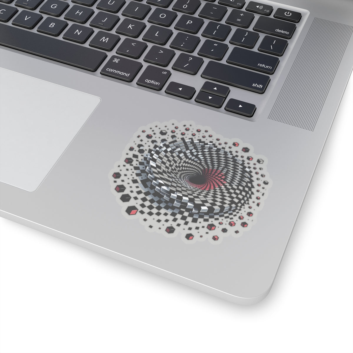 Hypnotic Vortex Checkerboard Sticker