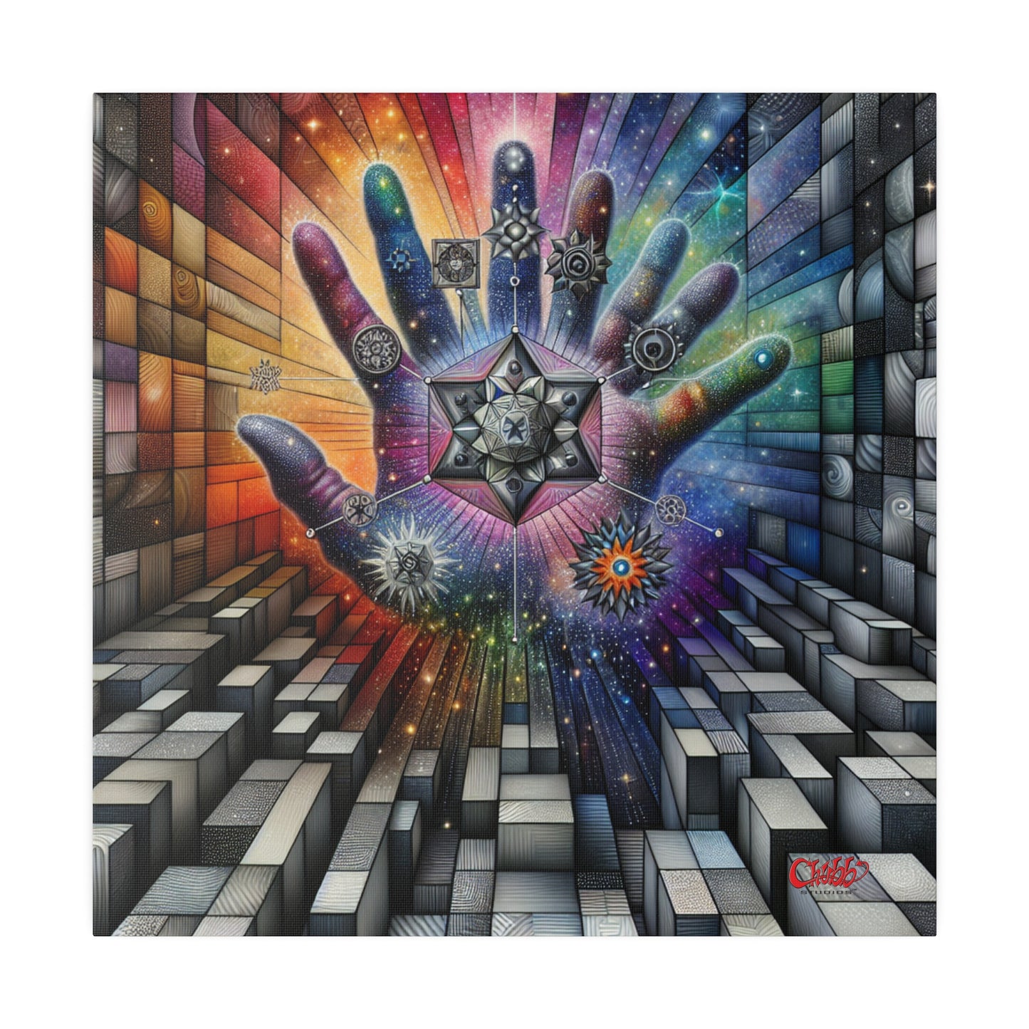 Cosmic Geometric Awakening Canvas