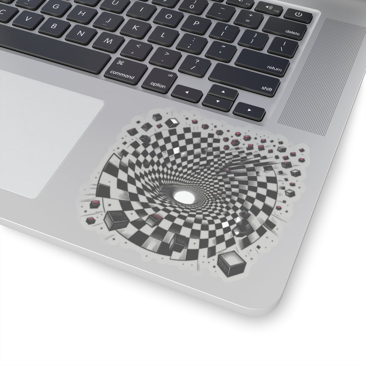 Checkered Vortex Illusion Sticker