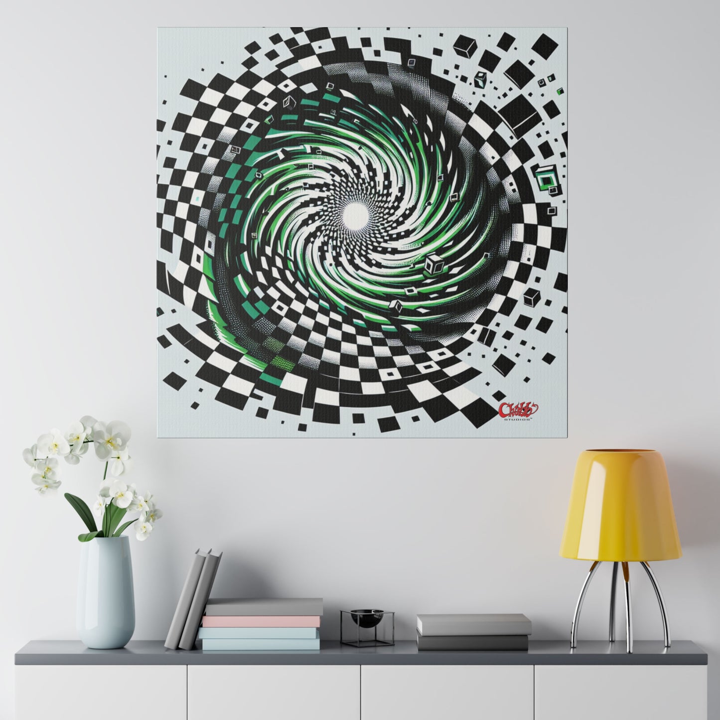 Hypnotic Vortex Abstract Canvas