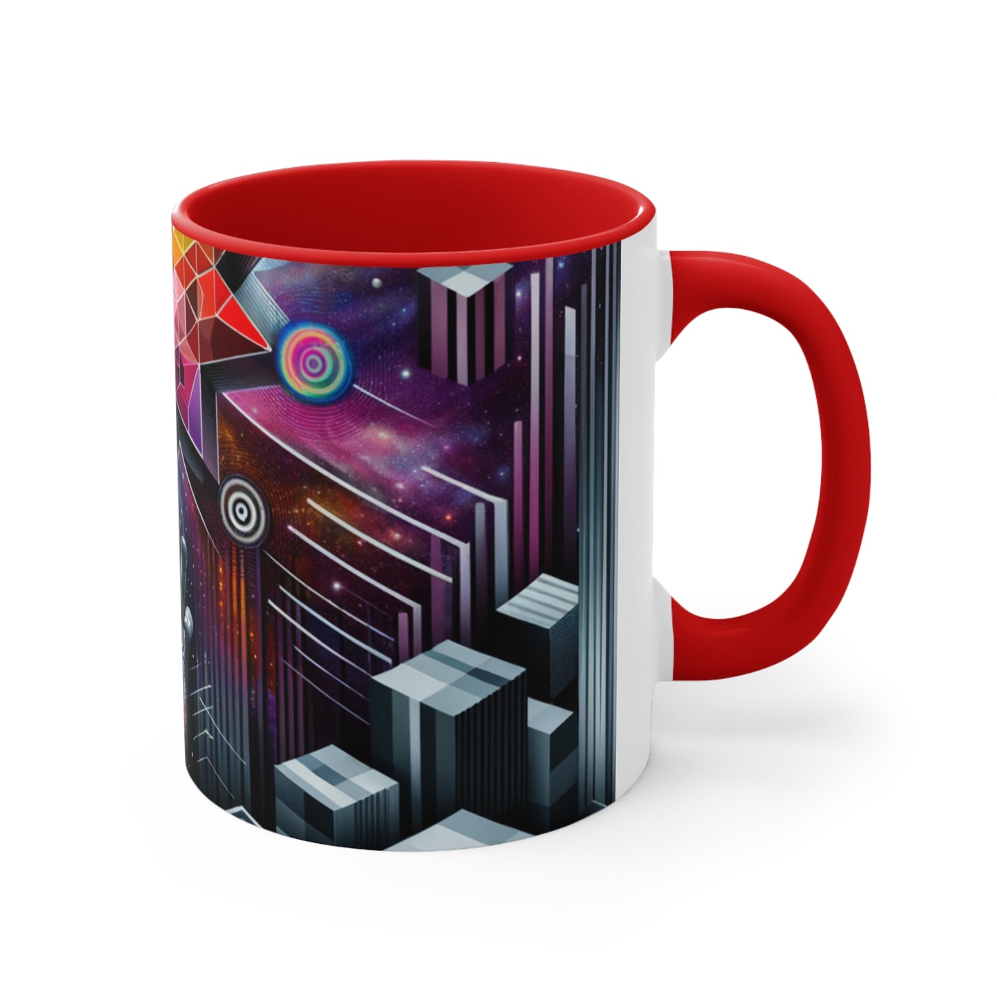 Cosmic Voyage Geometric Art Accent Coffee Mug