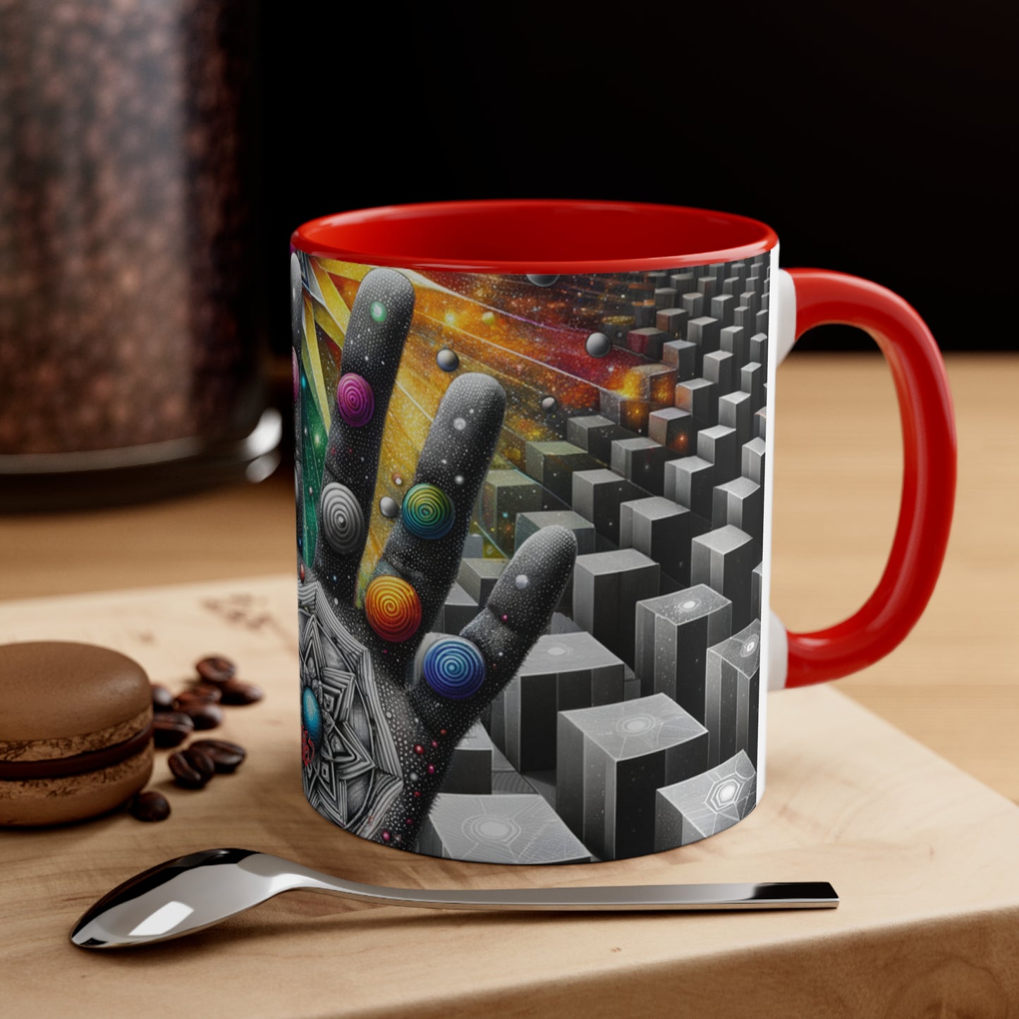 Cosmic Grasp Geometric Universe Accent Coffee Mug