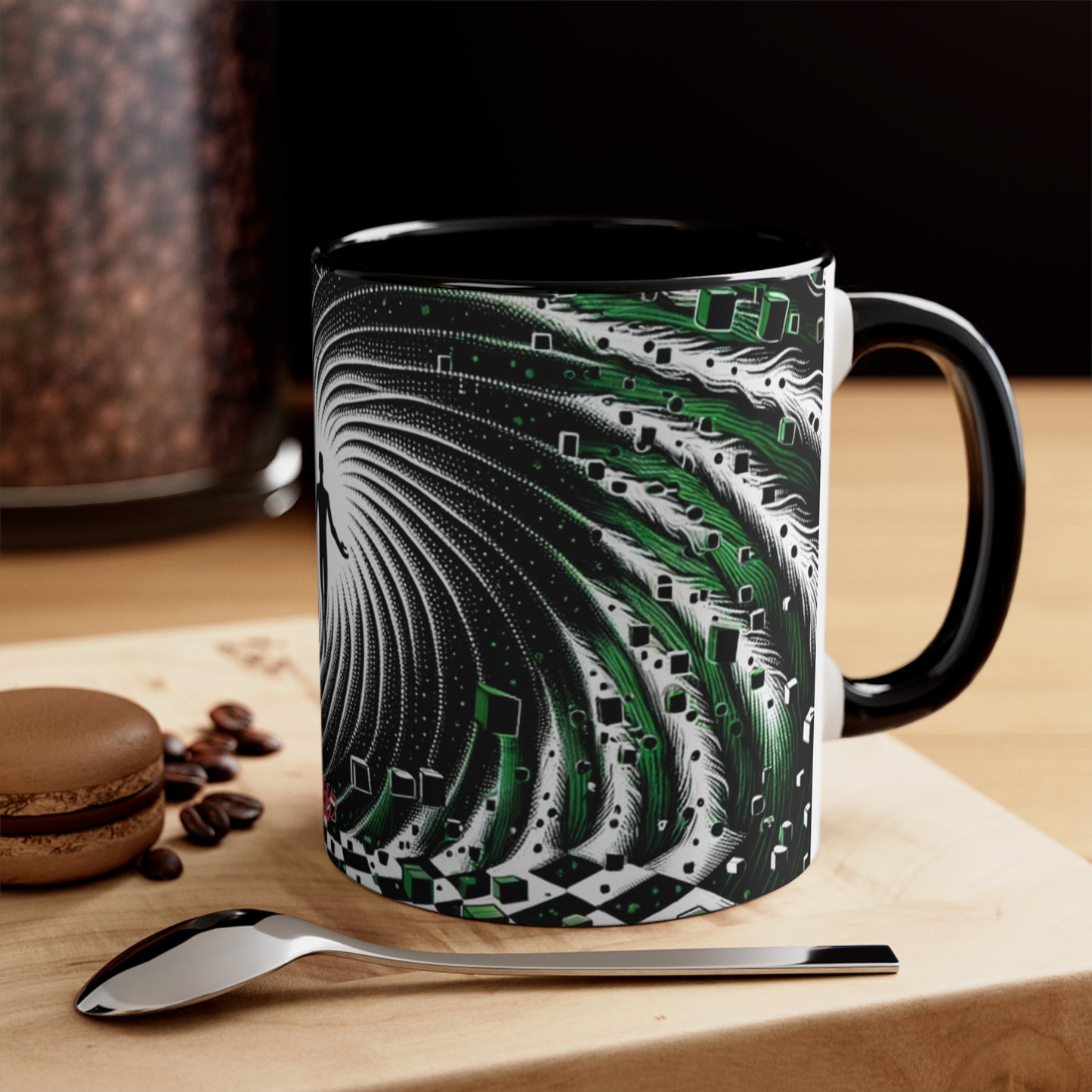 Cyber Vortex Illusion Accent Coffee Mug