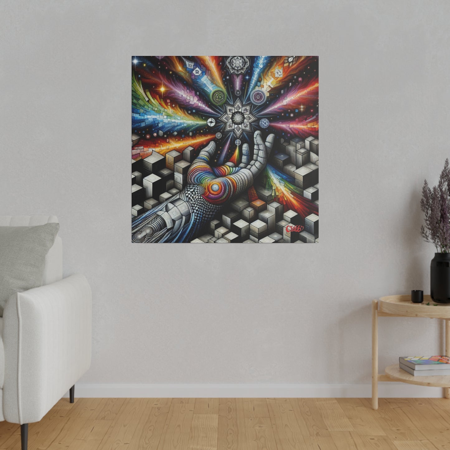 Cosmic Geometric Awakening Canvas