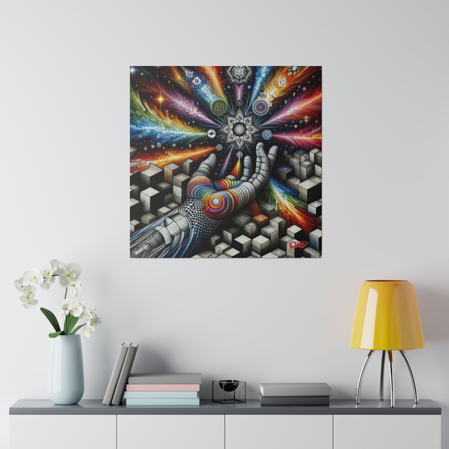 Cosmic Geometric Awakening Canvas