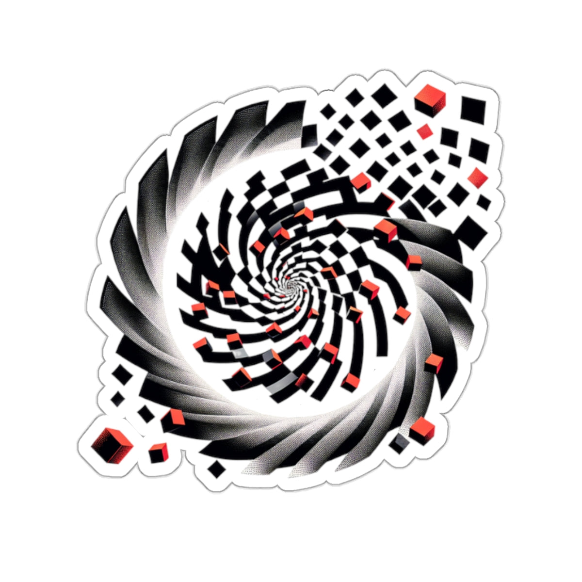 Hypnotic Spiral Illusion Sticker