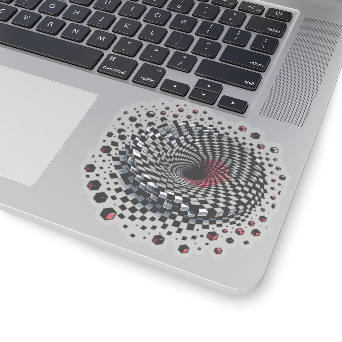 Hypnotic Vortex Checkerboard Sticker