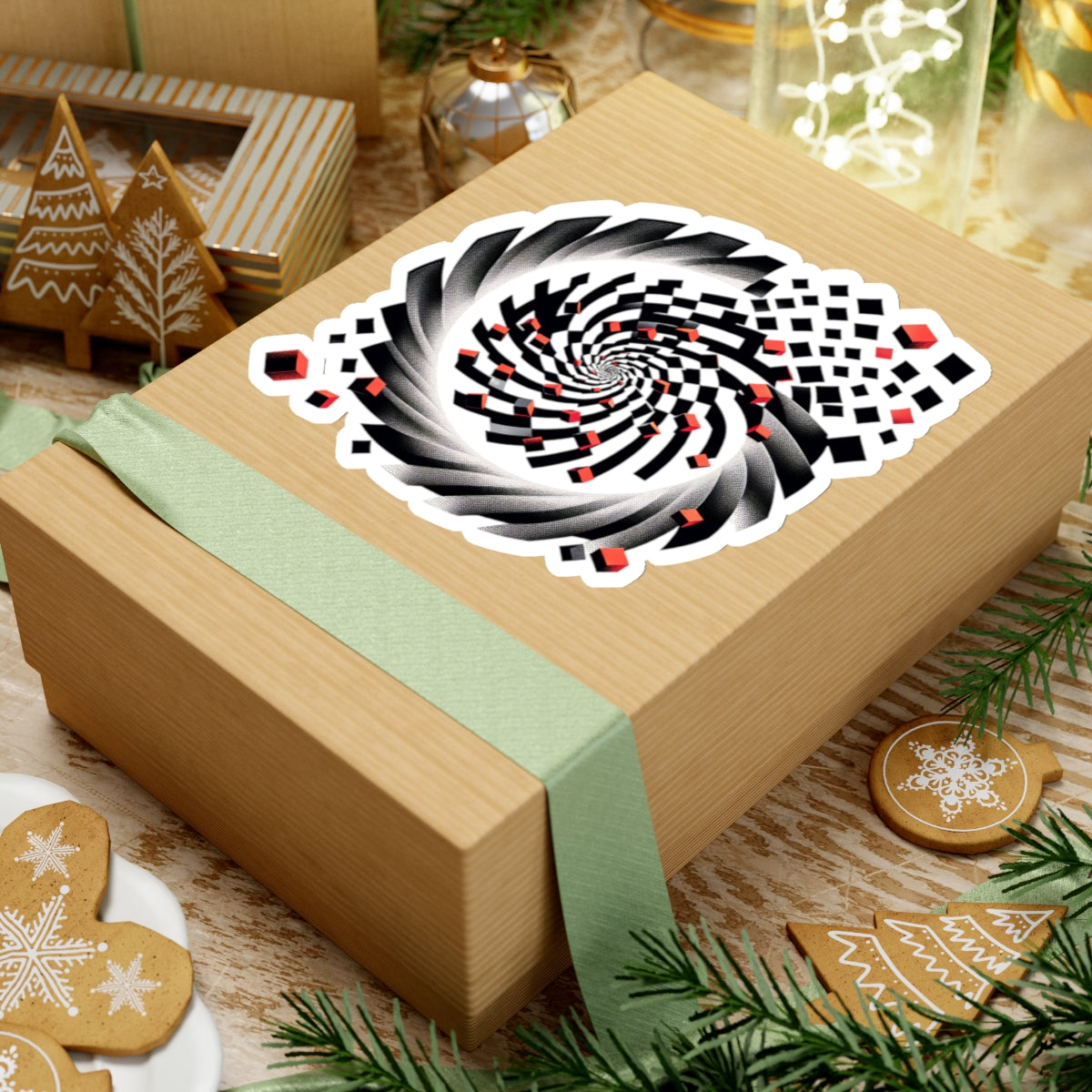 Hypnotic Spiral Illusion Sticker