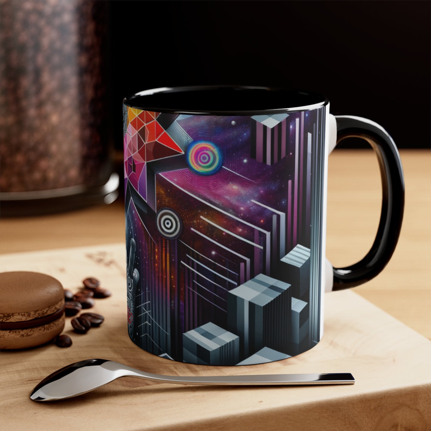 Cosmic Voyage Geometric Art Accent Coffee Mug