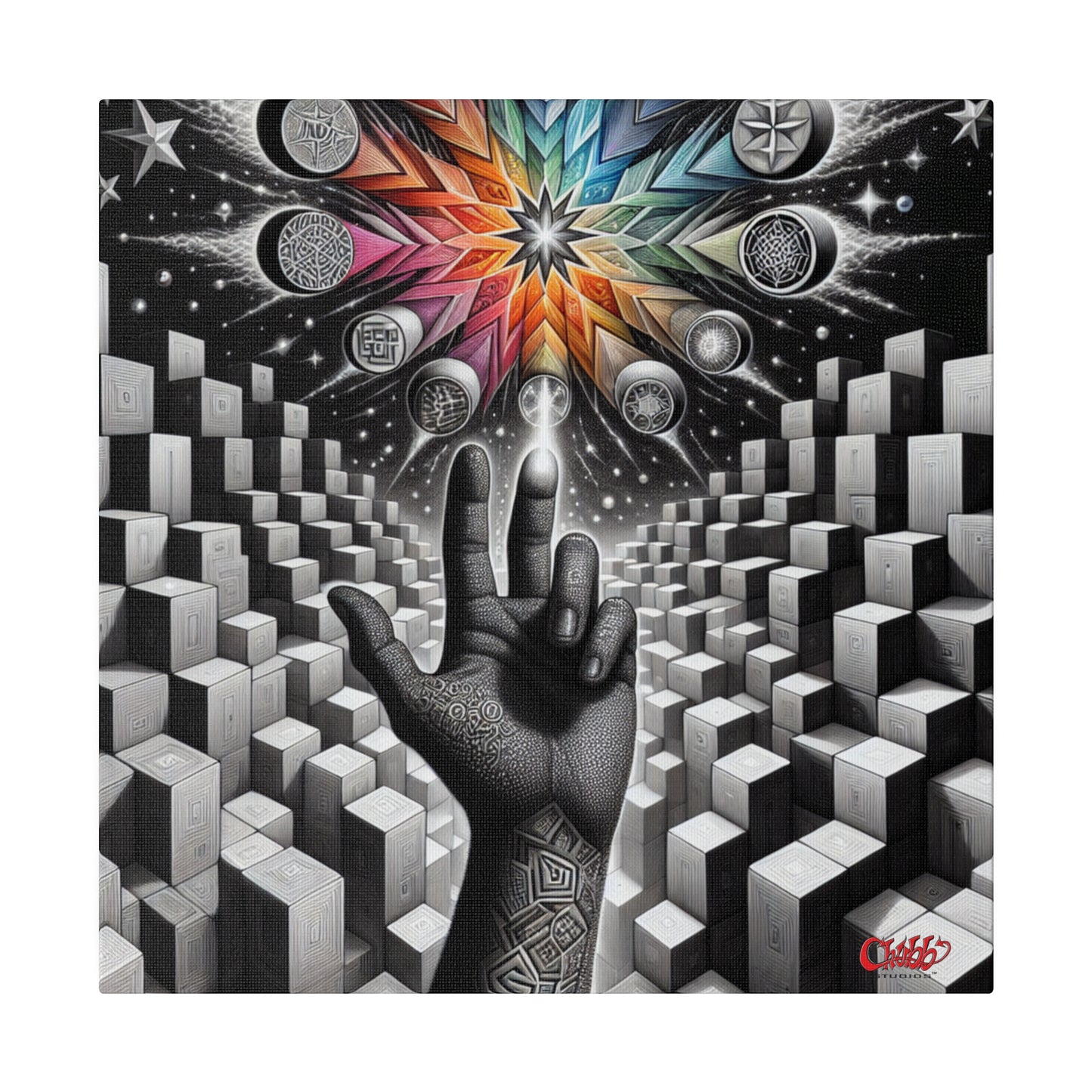 Cosmic Touch Geometric Canvas