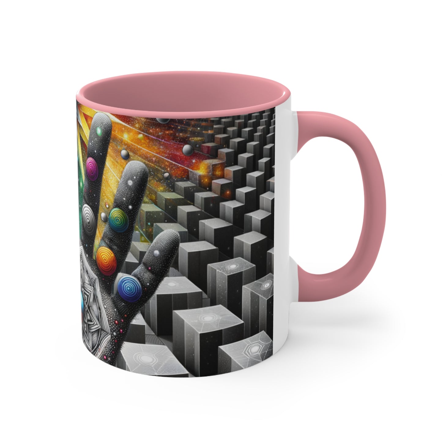 Cosmic Grasp Geometric Universe Accent Coffee Mug