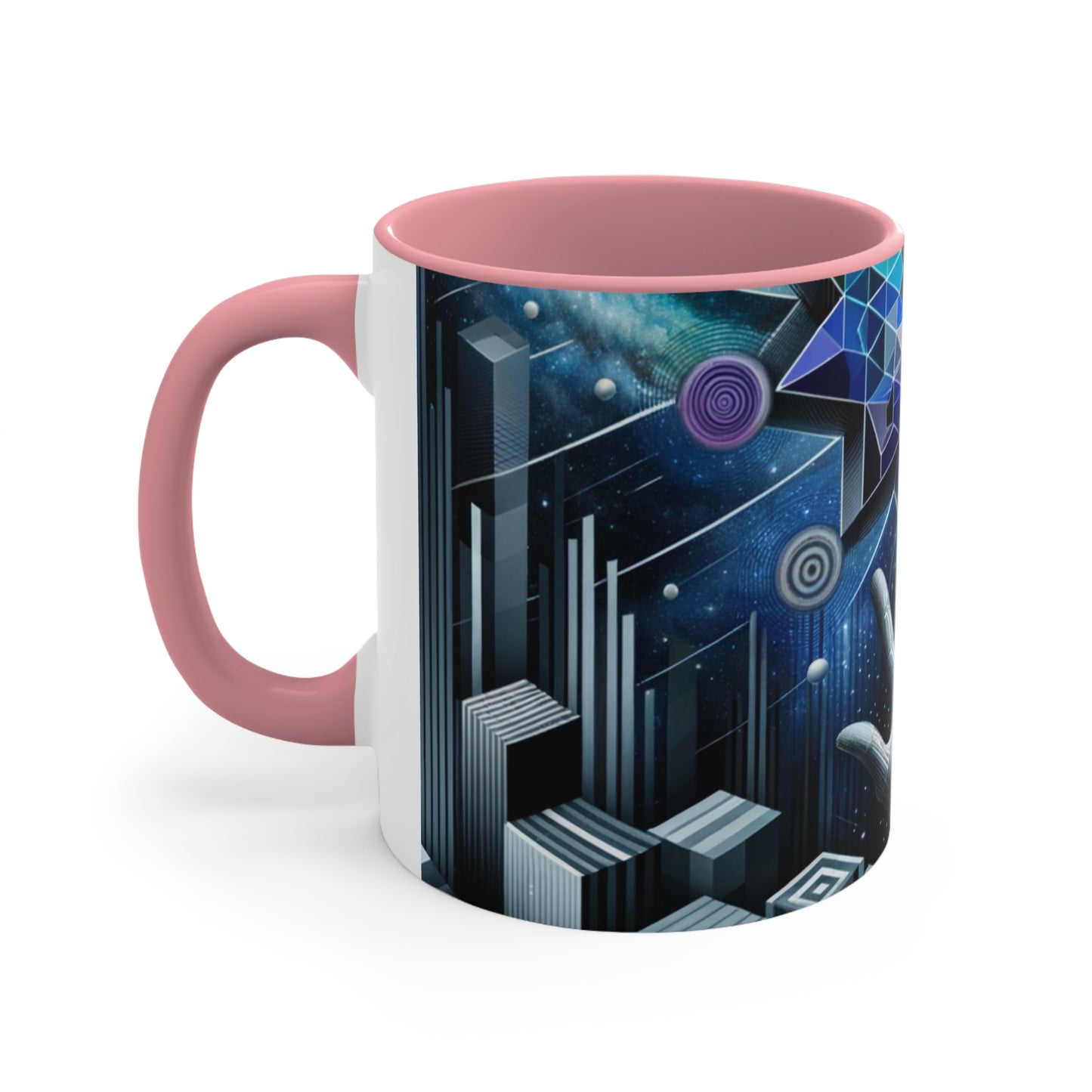 Cosmic Voyage Geometric Art Accent Coffee Mug