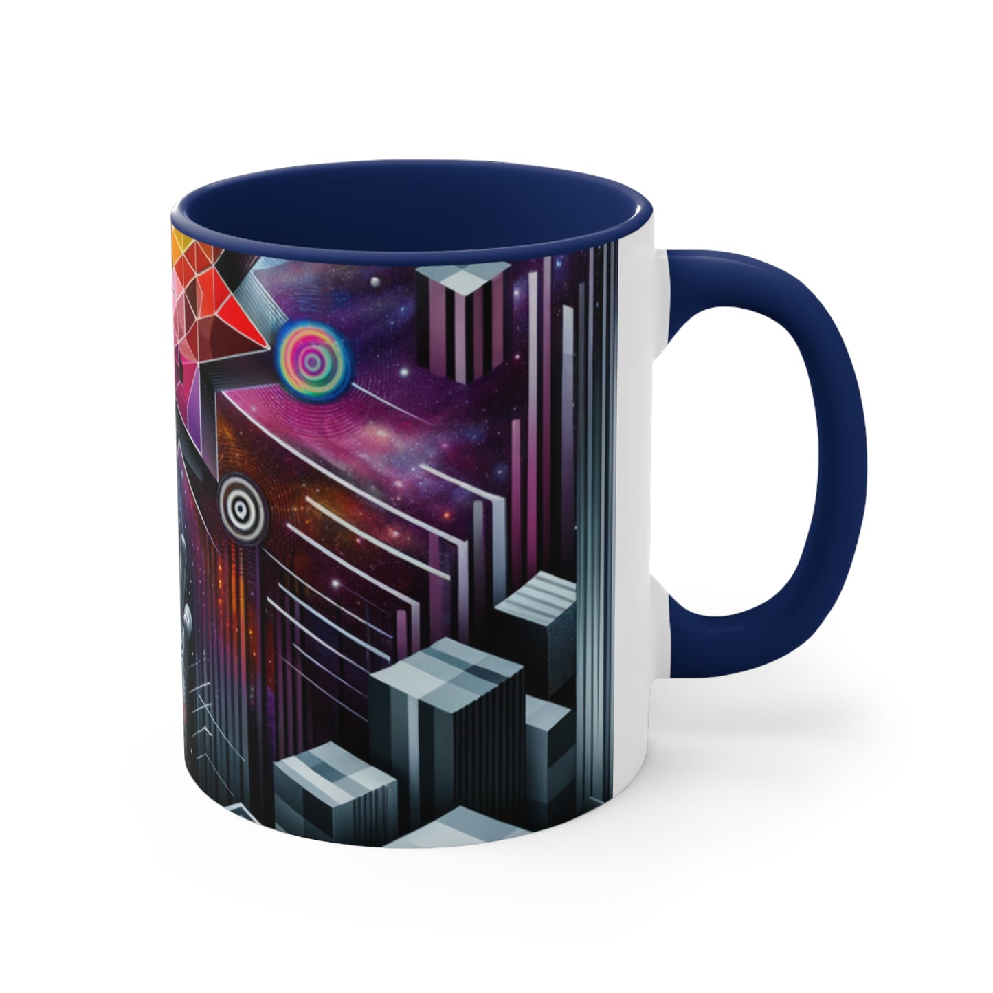 Cosmic Voyage Geometric Art Accent Coffee Mug