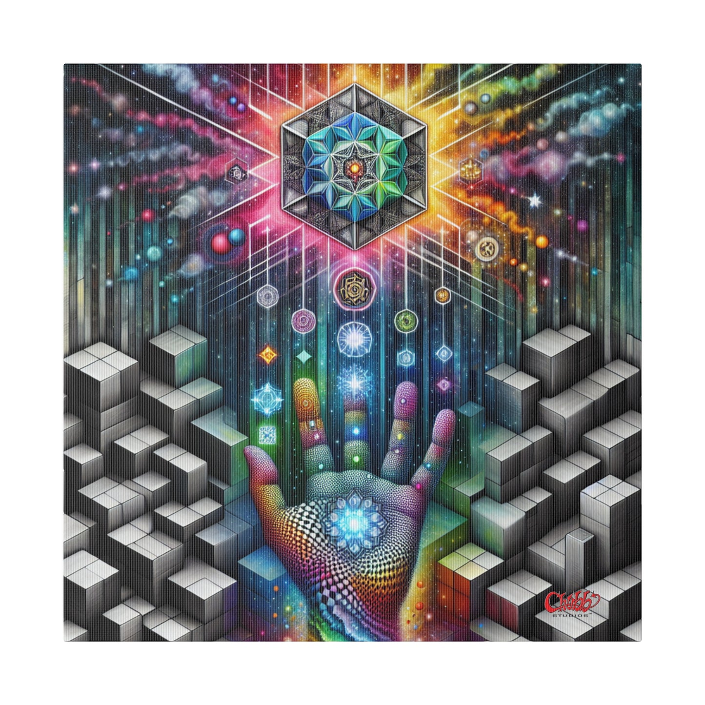 Cosmic Energy Hand Canvas