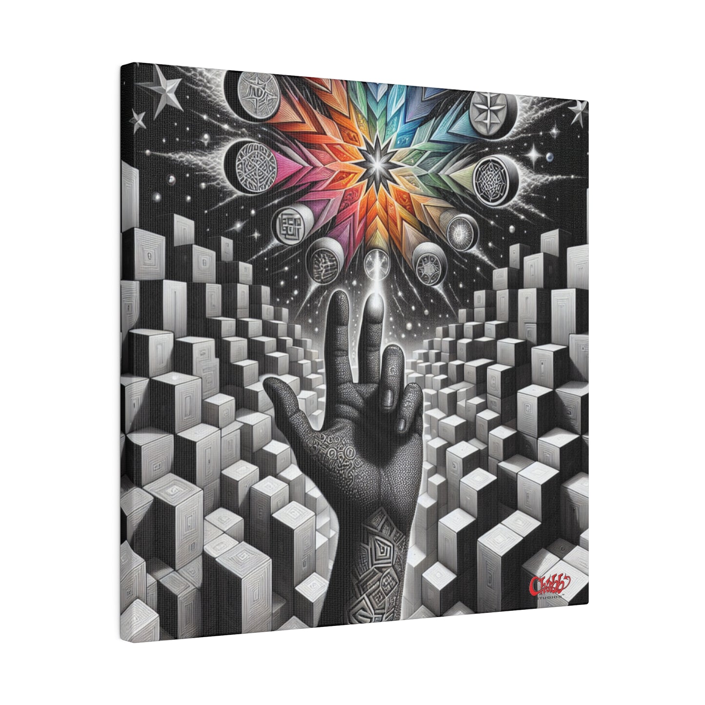 Cosmic Touch Geometric Canvas