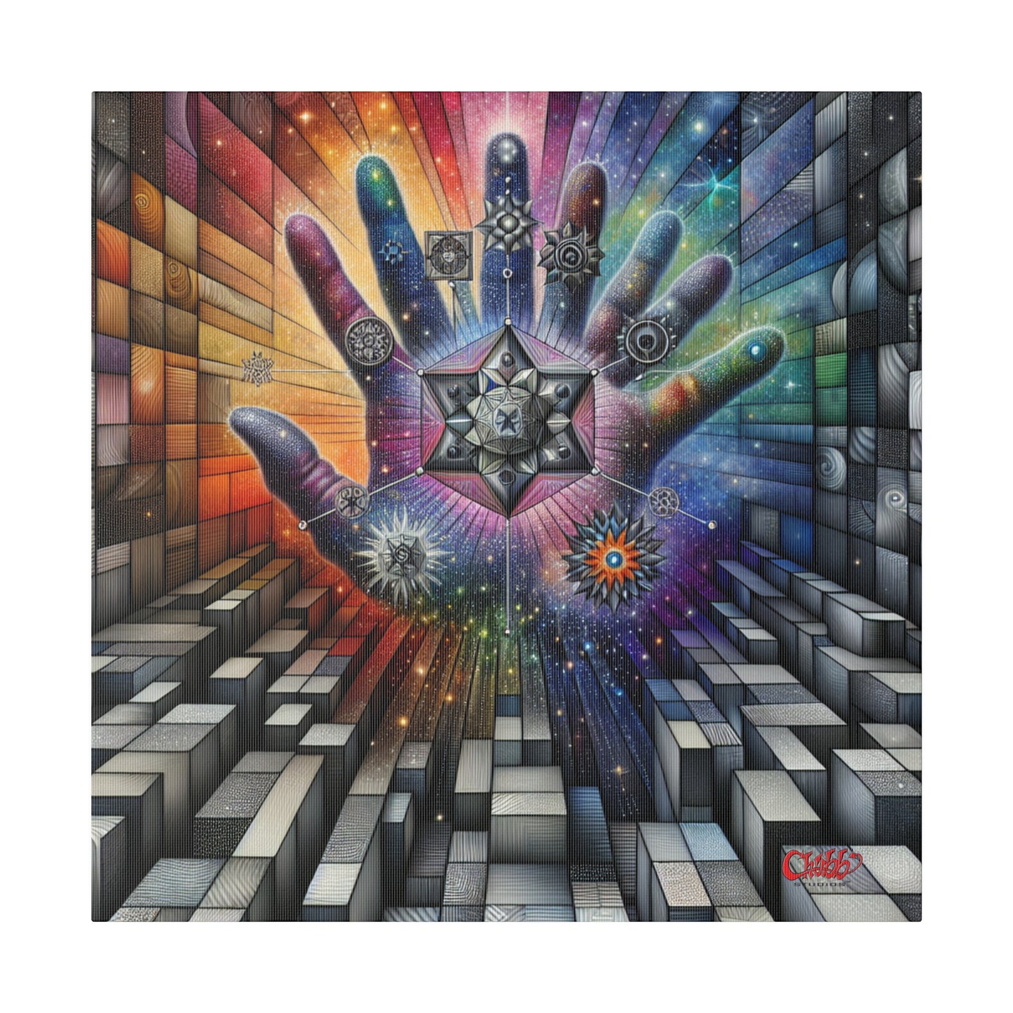 Cosmic Geometric Awakening Canvas