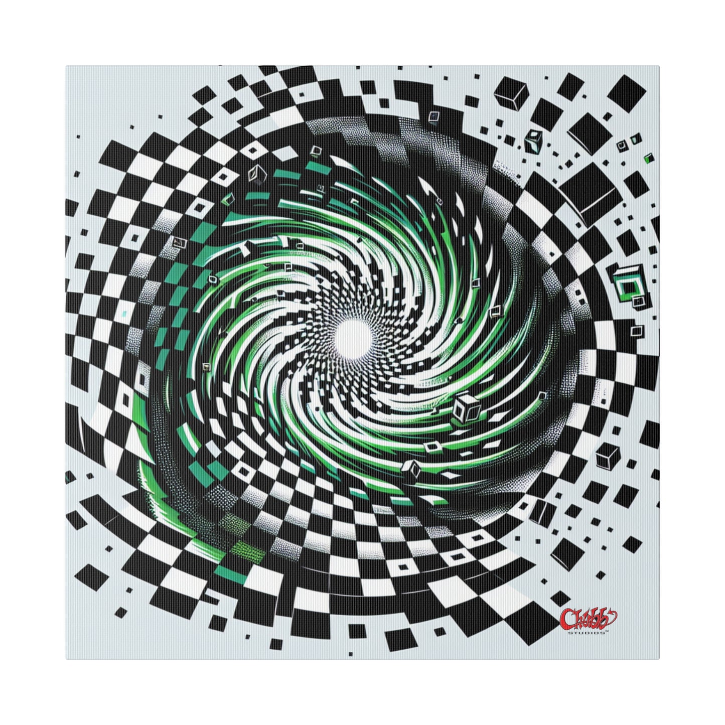 Hypnotic Vortex Abstract Canvas