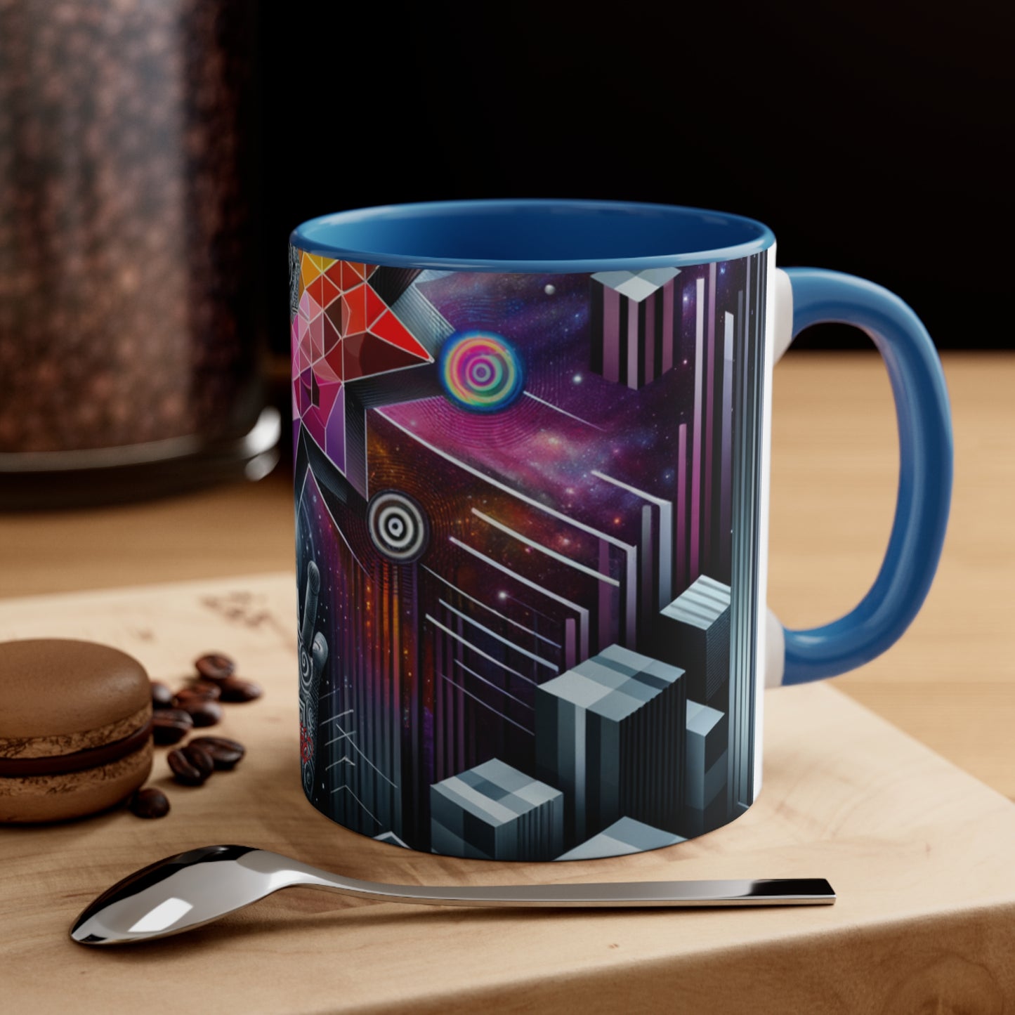 Cosmic Voyage Geometric Art Accent Coffee Mug