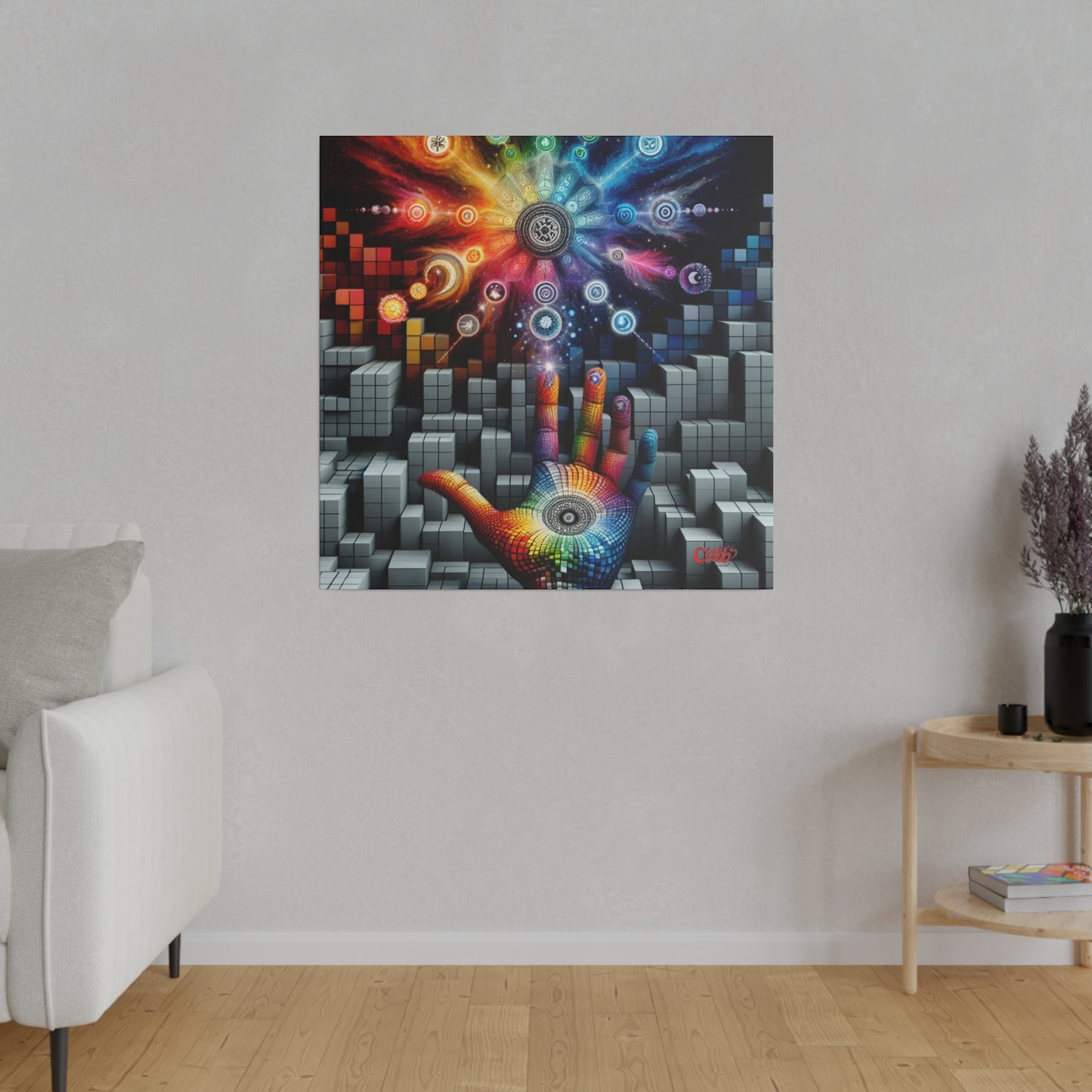 Cosmic Touch Abstract Canvas