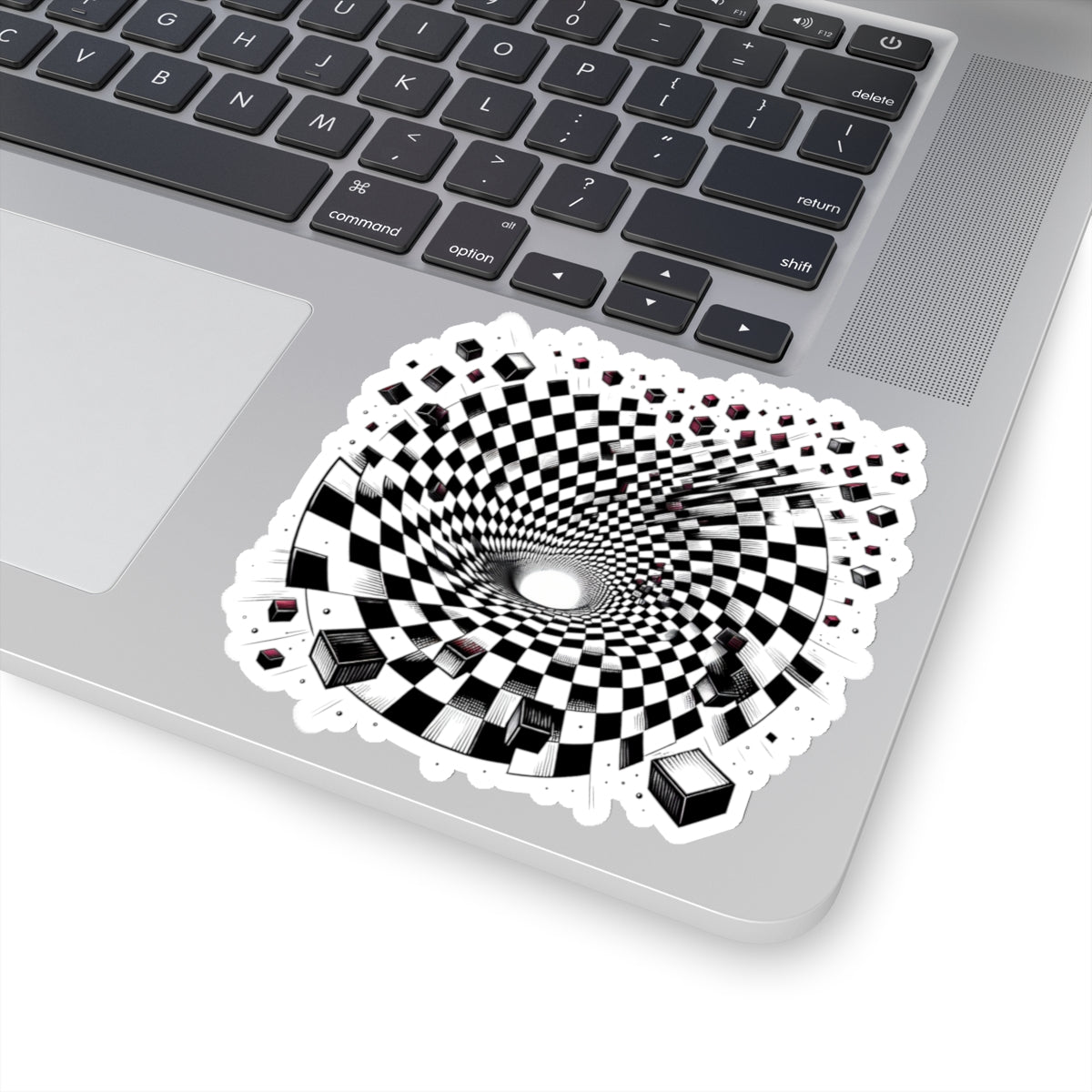 Checkered Vortex Illusion Sticker