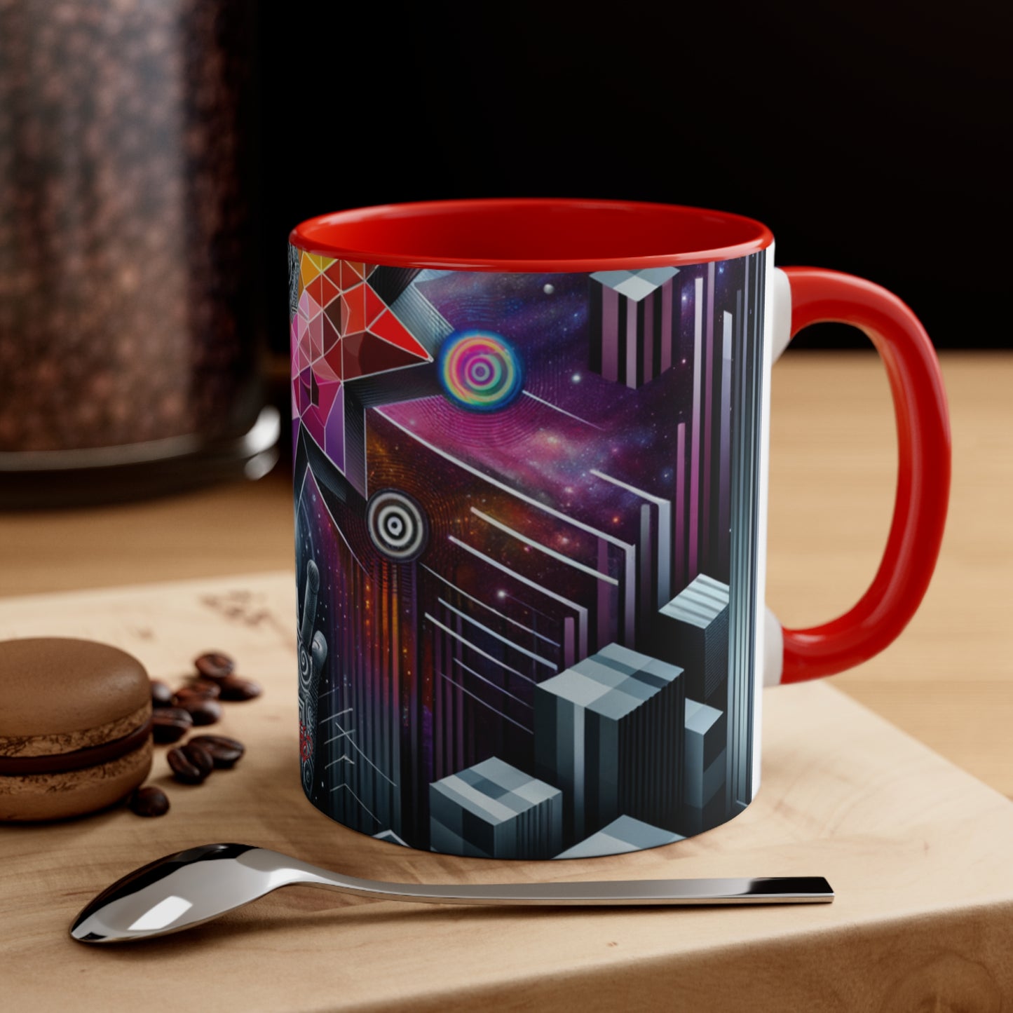 Cosmic Voyage Geometric Art Accent Coffee Mug