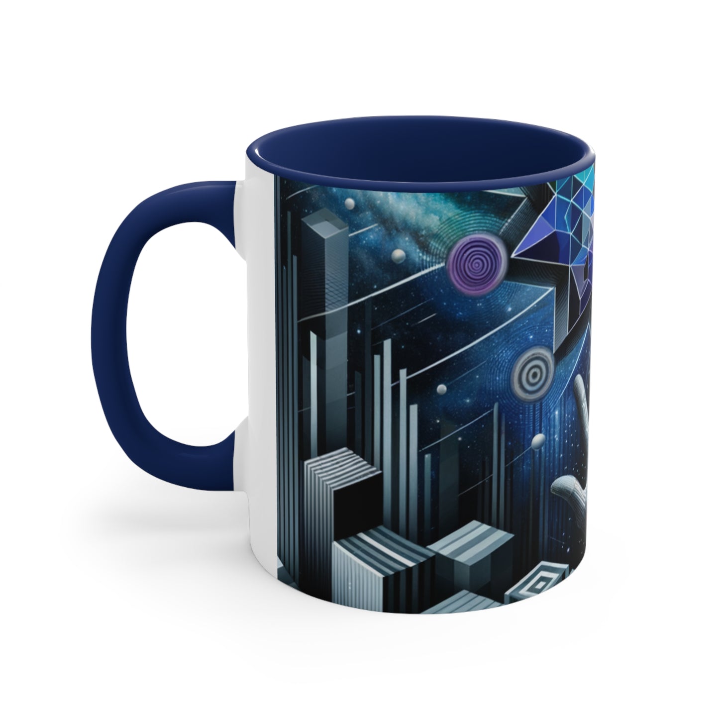 Cosmic Voyage Geometric Art Accent Coffee Mug