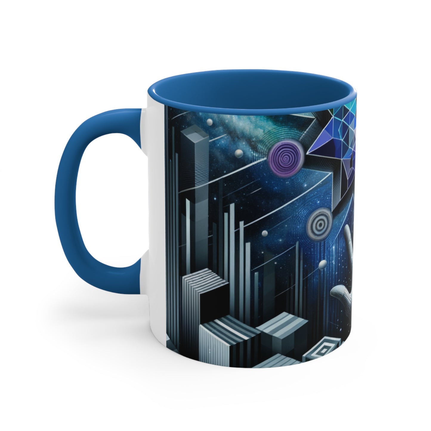 Cosmic Voyage Geometric Art Accent Coffee Mug