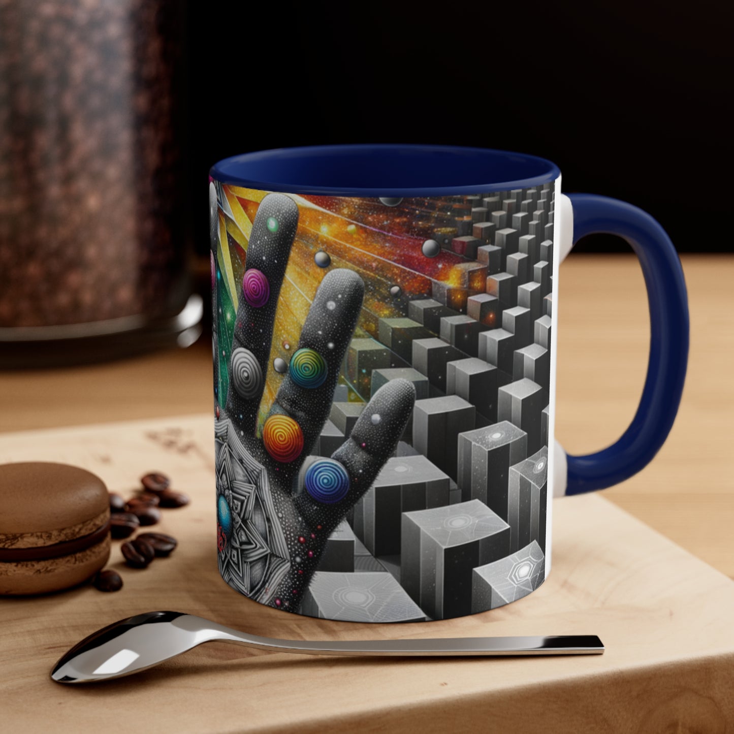 Cosmic Grasp Geometric Universe Accent Coffee Mug