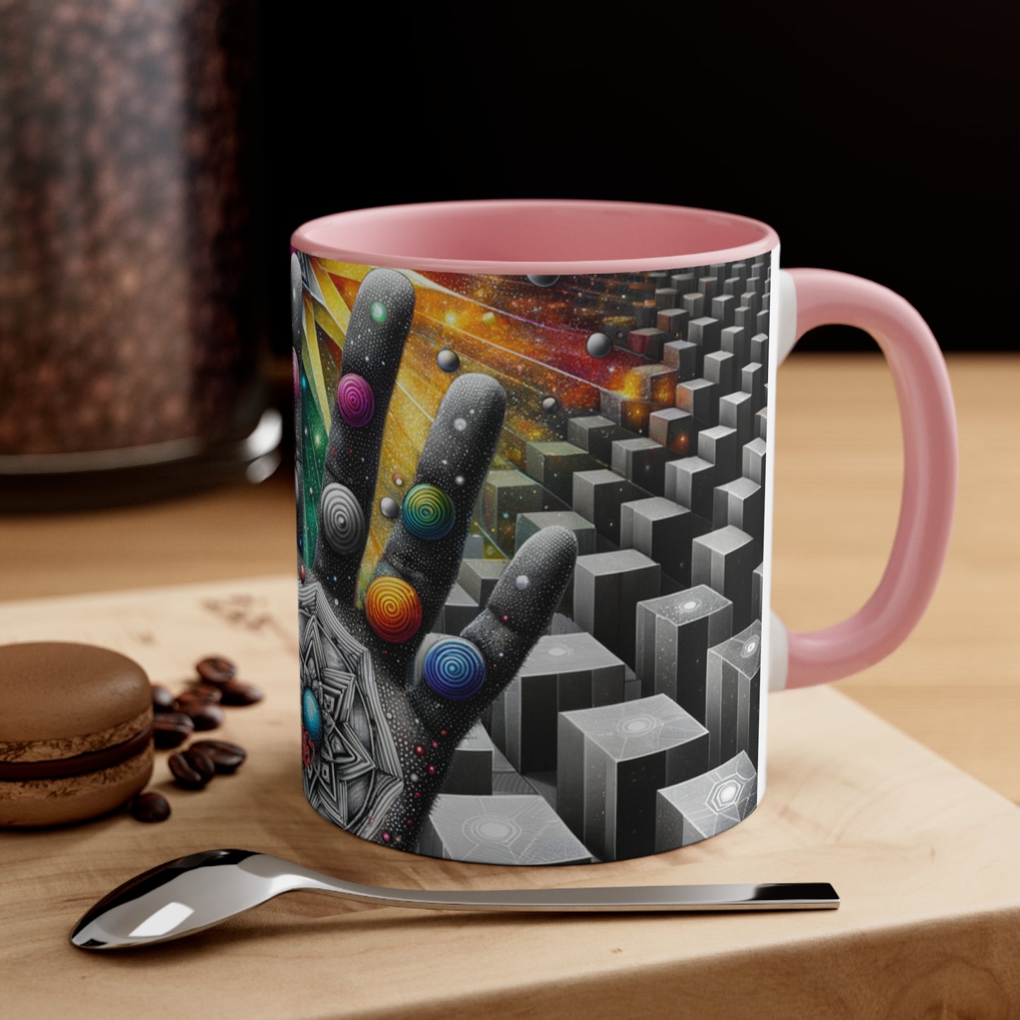 Cosmic Grasp Geometric Universe Accent Coffee Mug