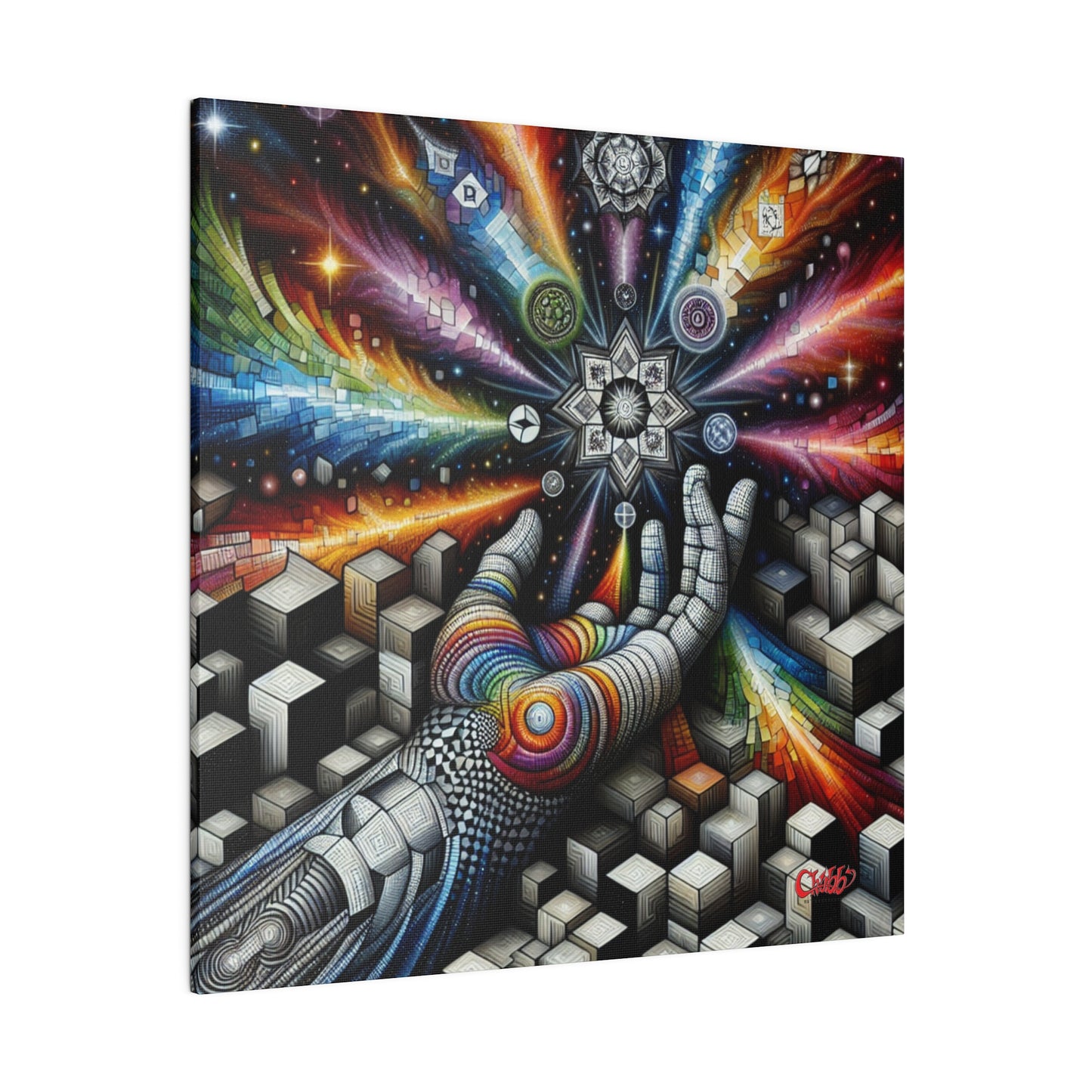 Cosmic Geometric Awakening Canvas