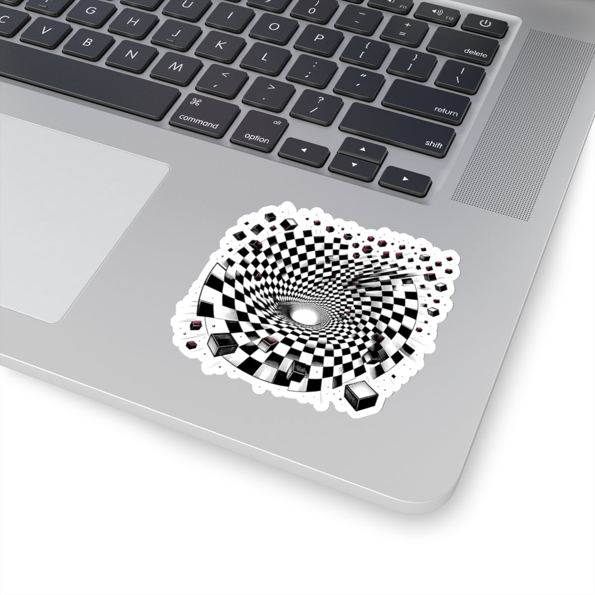 Checkered Vortex Illusion Sticker