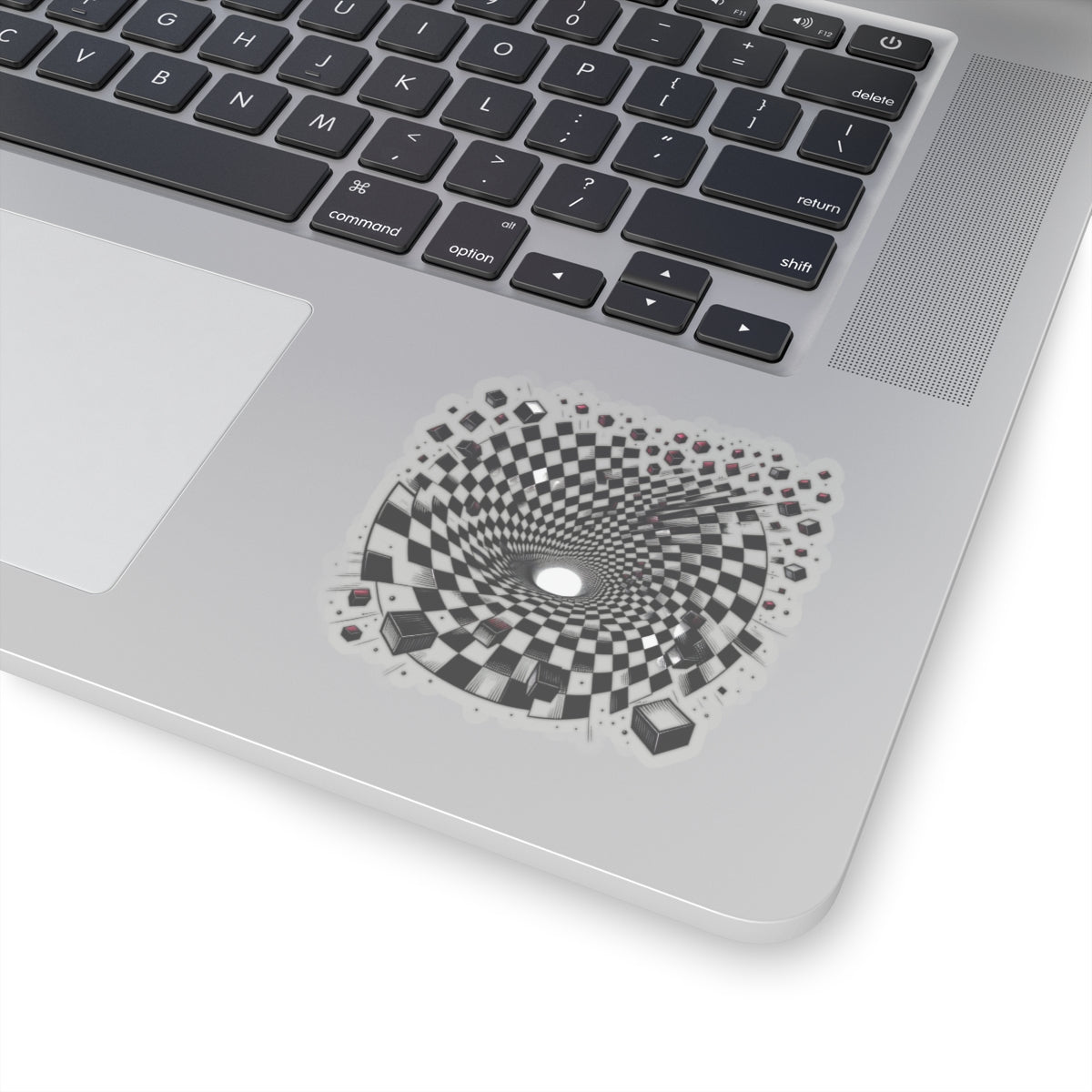 Checkered Vortex Illusion Sticker