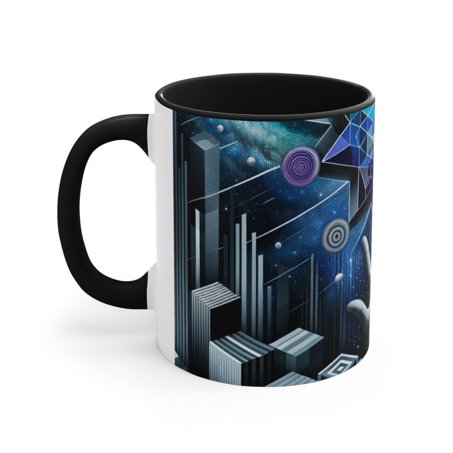 Cosmic Voyage Geometric Art Accent Coffee Mug