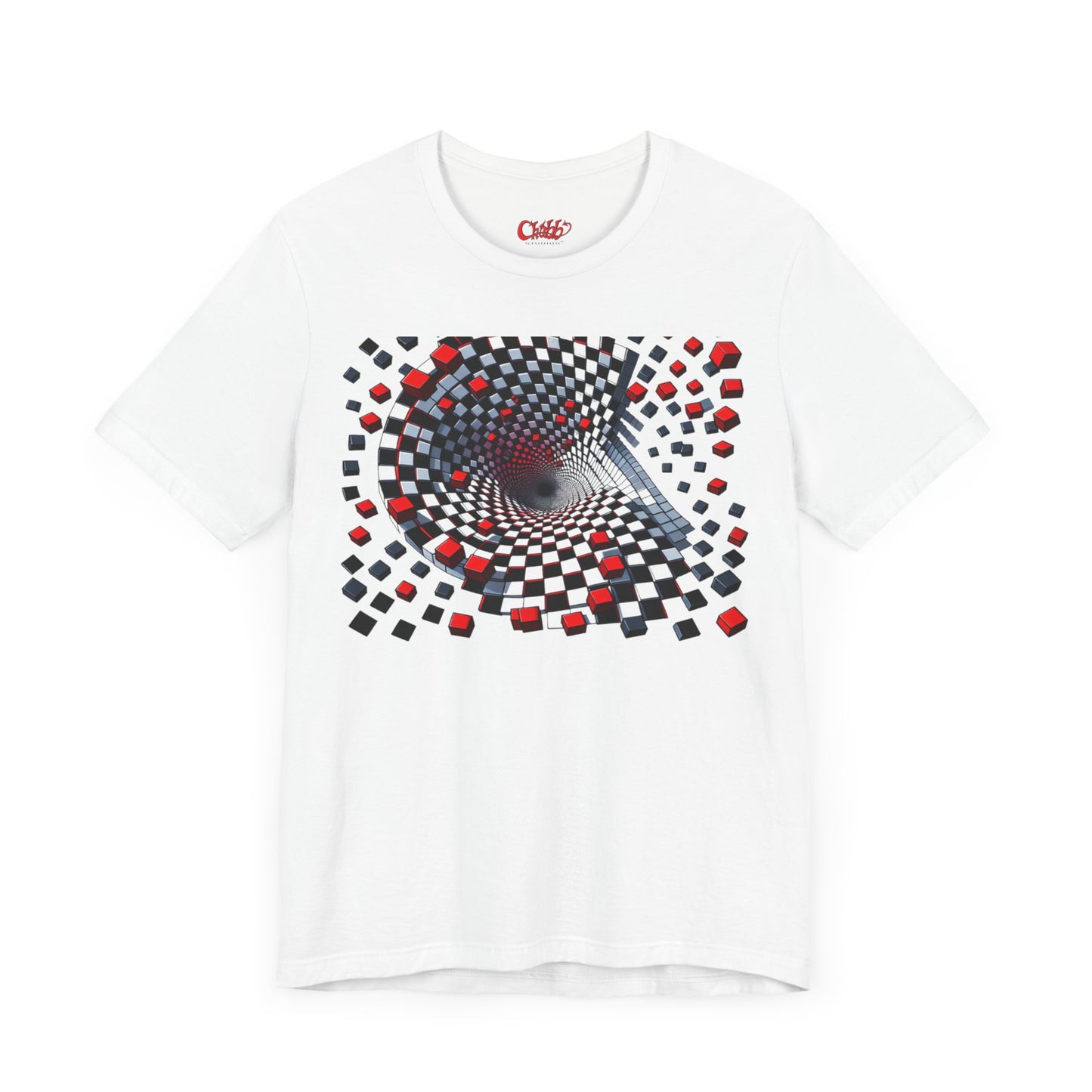 Hypnotic Vortex Checkerboard Illusion Tee