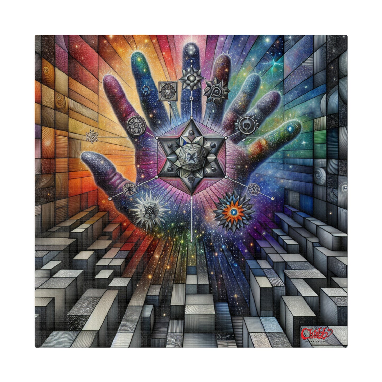 Cosmic Geometric Awakening Canvas