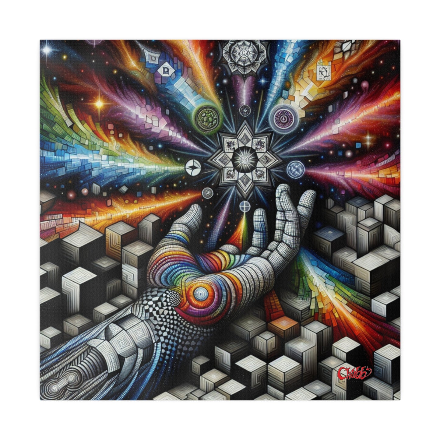 Cosmic Geometric Awakening Canvas