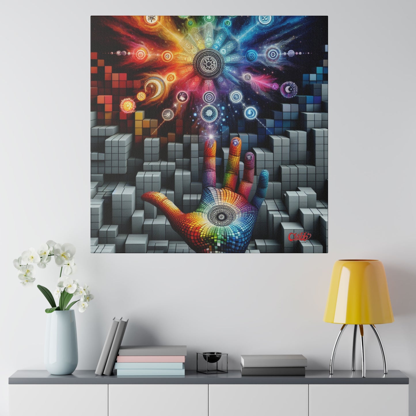 Cosmic Touch Abstract Canvas