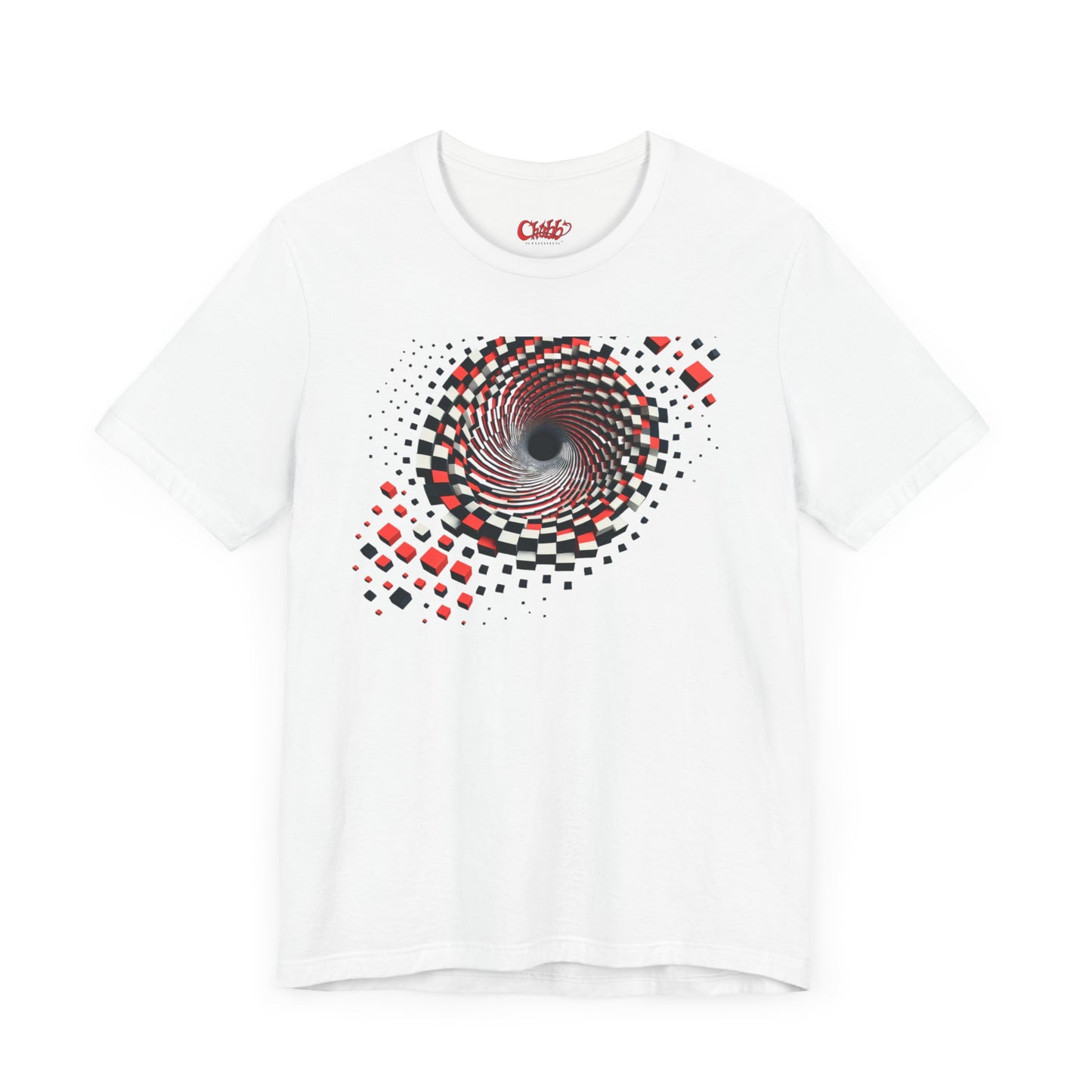 Hypnotic Vortex Checkered Illusion Tee