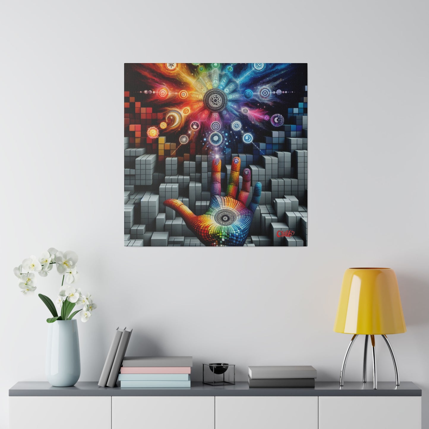 Cosmic Touch Abstract Canvas