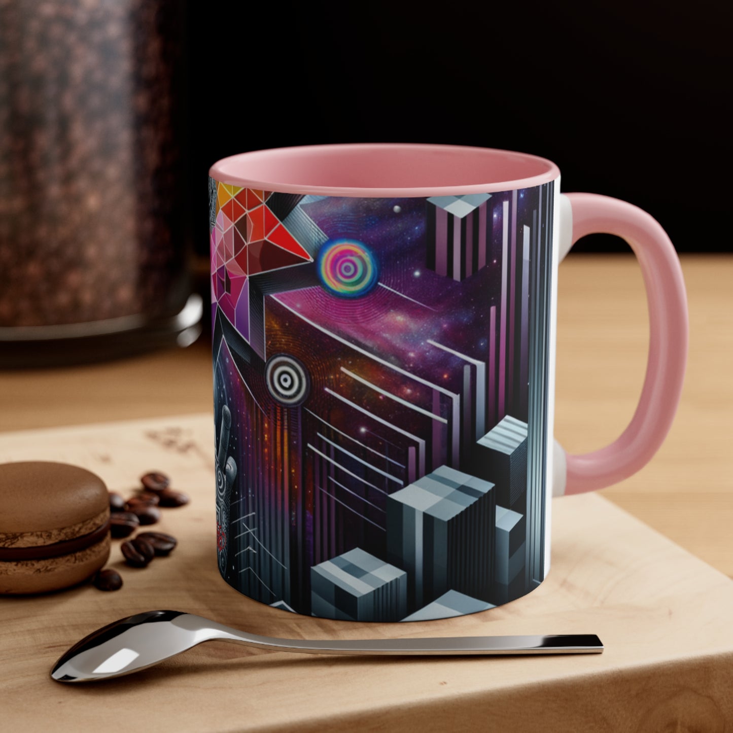 Cosmic Voyage Geometric Art Accent Coffee Mug