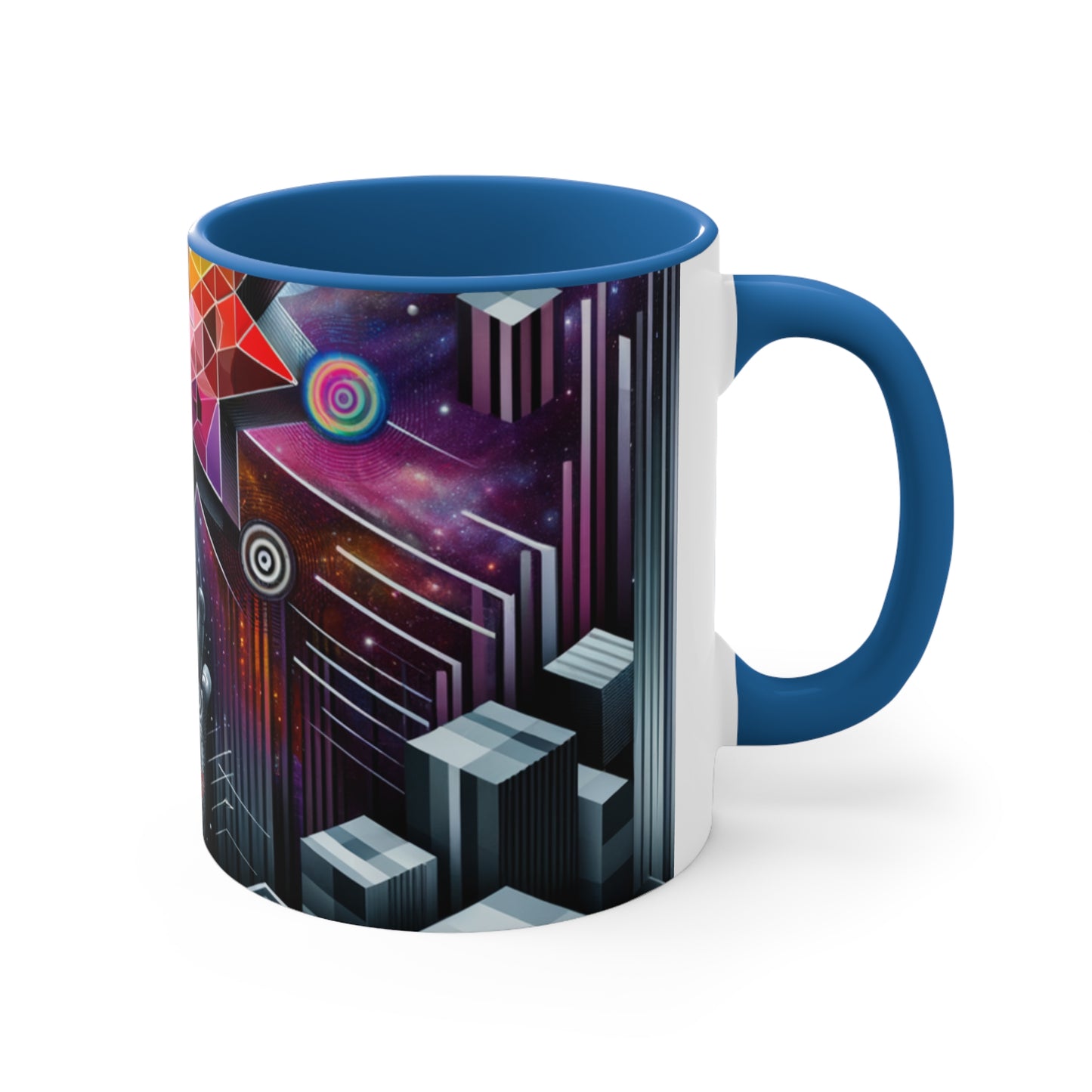 Cosmic Voyage Geometric Art Accent Coffee Mug