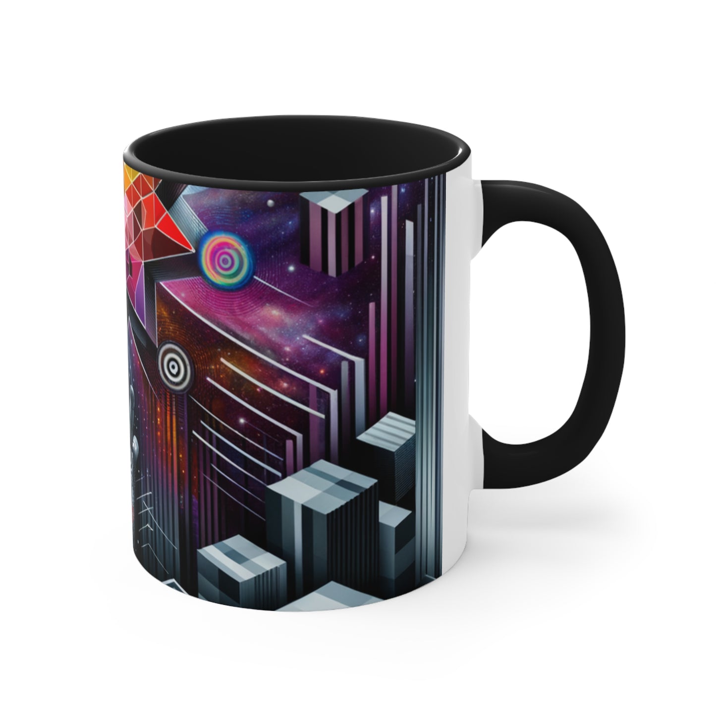 Cosmic Voyage Geometric Art Accent Coffee Mug